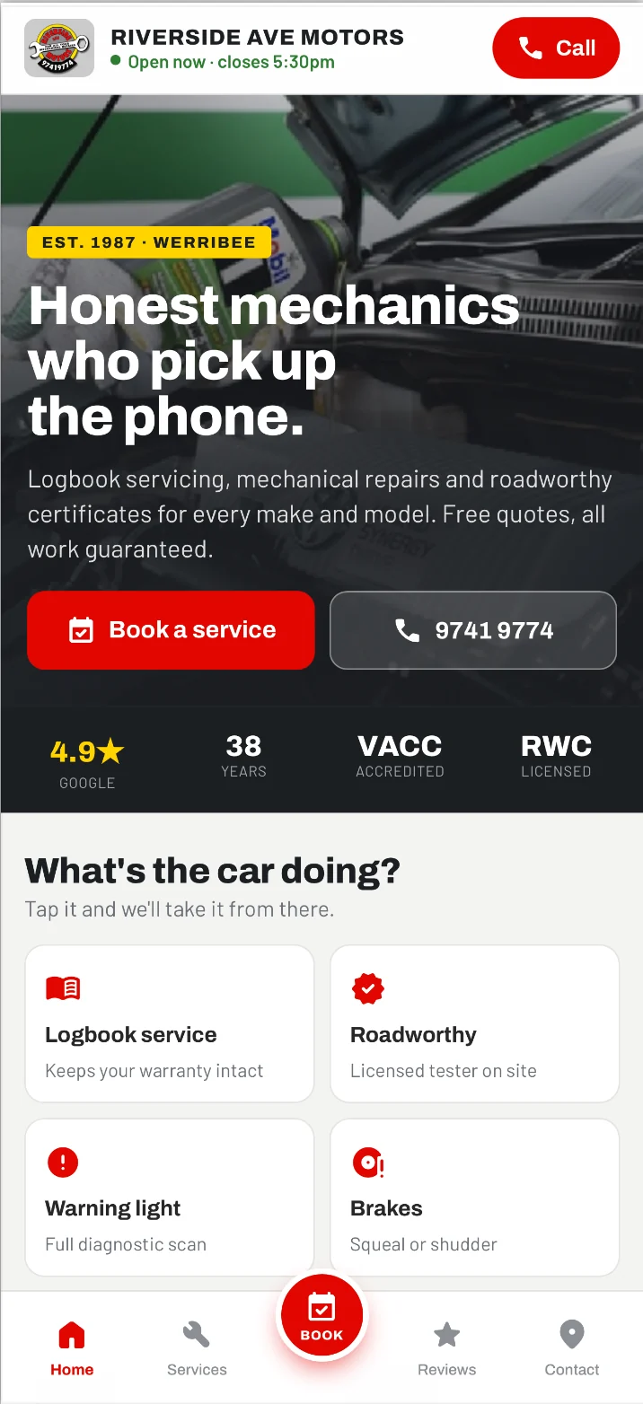New mobile-first tradie website after the rebuild, Werribee